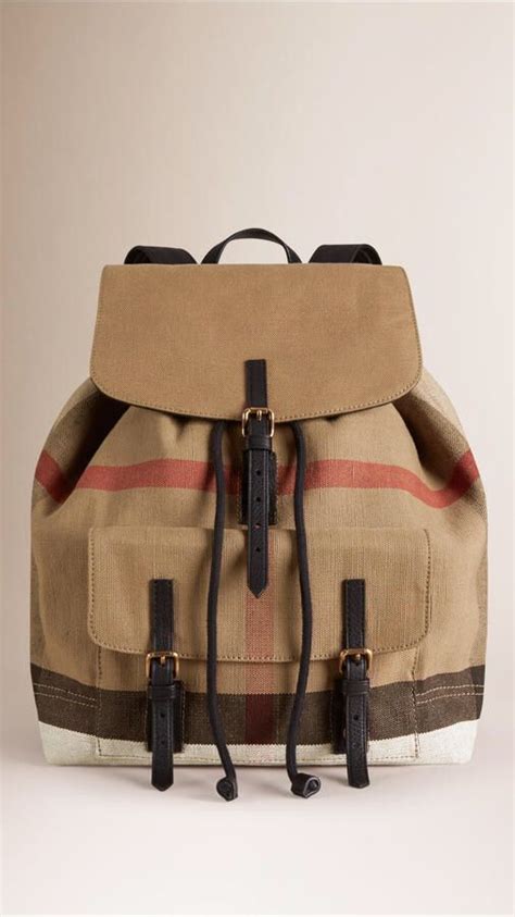 burberry small canvas check backpack.